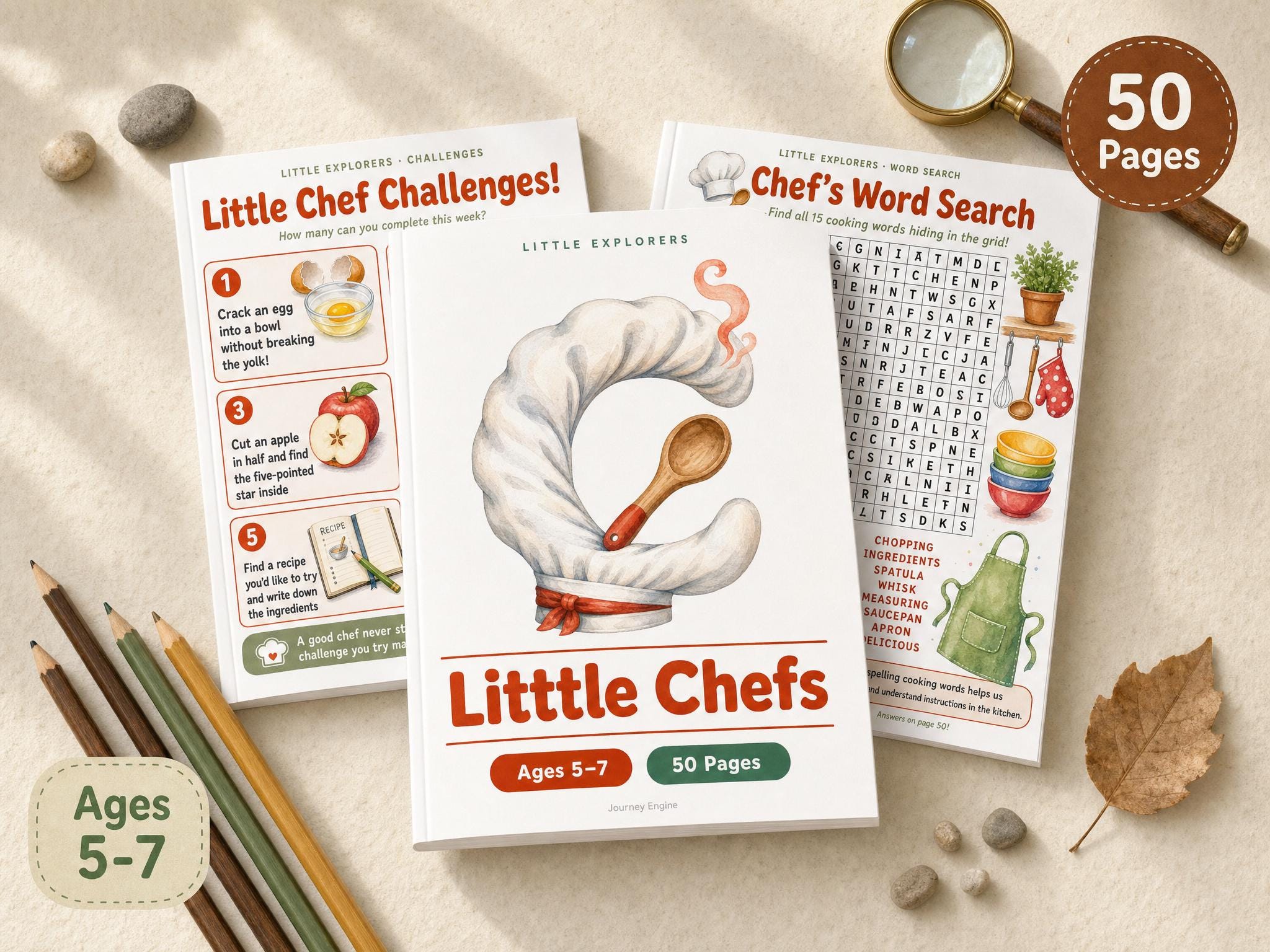 Little Chefs Activity Book for Kids| Food Printable| 50 Pages Cooking Puzzles Coloring Worksheets| Ages 5-7| PDF Instant Download