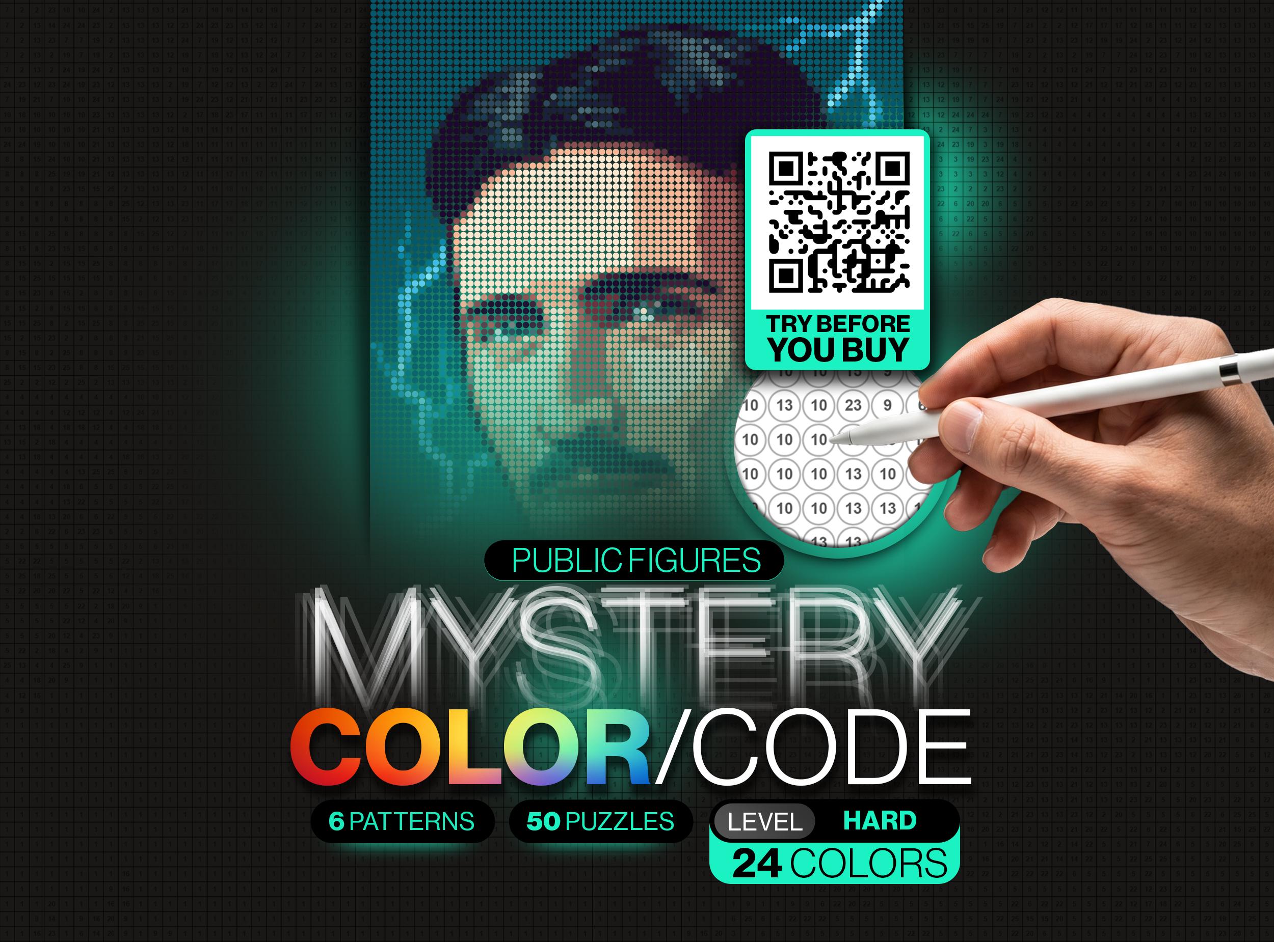 Pixel Color By Number | Mystery Mosaic Portraits of Historical Icons | 50 Famous Faces | A3 Printable Adult Activity | Instant Download