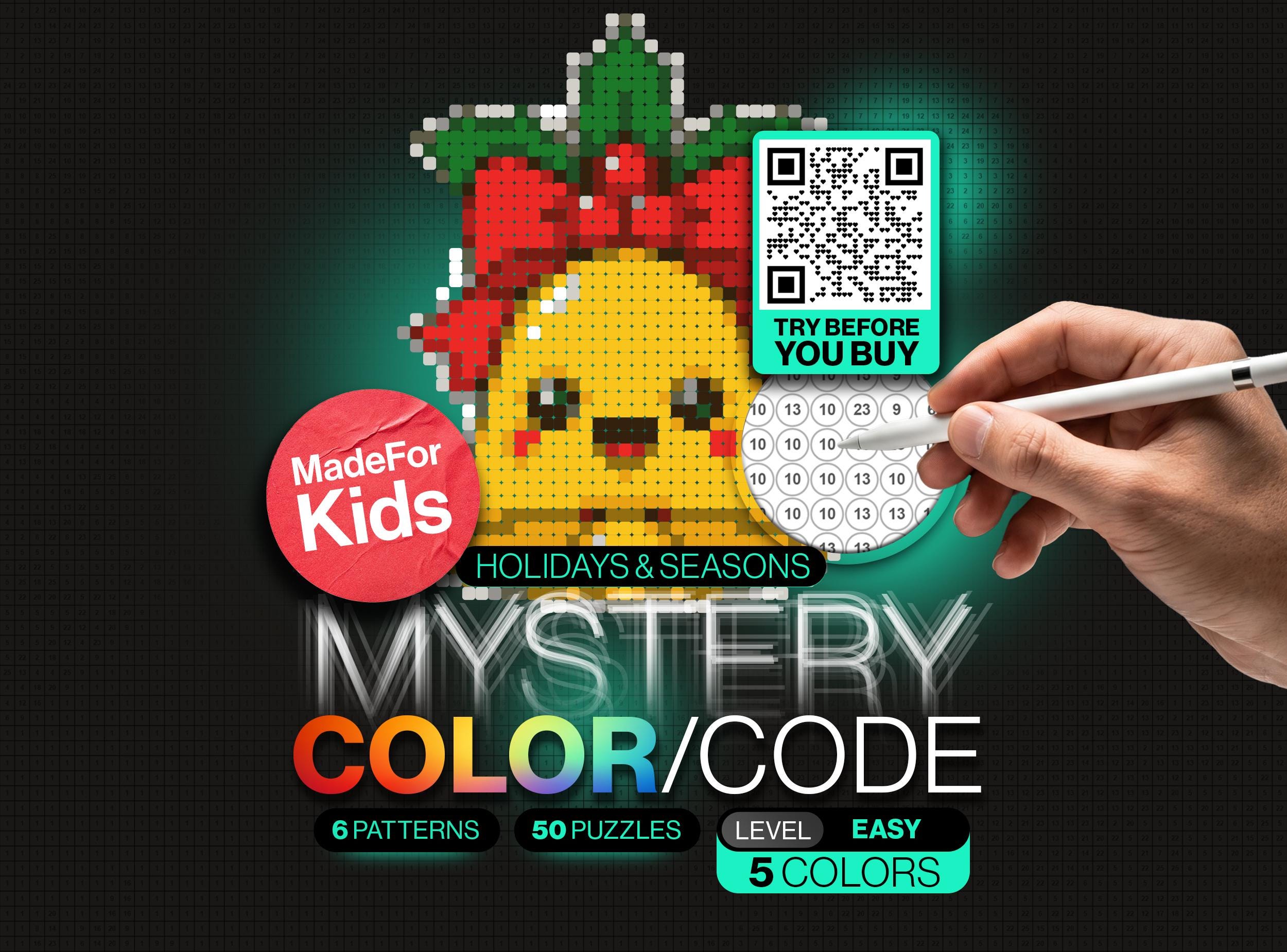 Kids Color By Number | 100 Holiday & Seasonal Designs | Halloween Christmas Easter Birthday | Printable Ages 4-7 | Instant Download
