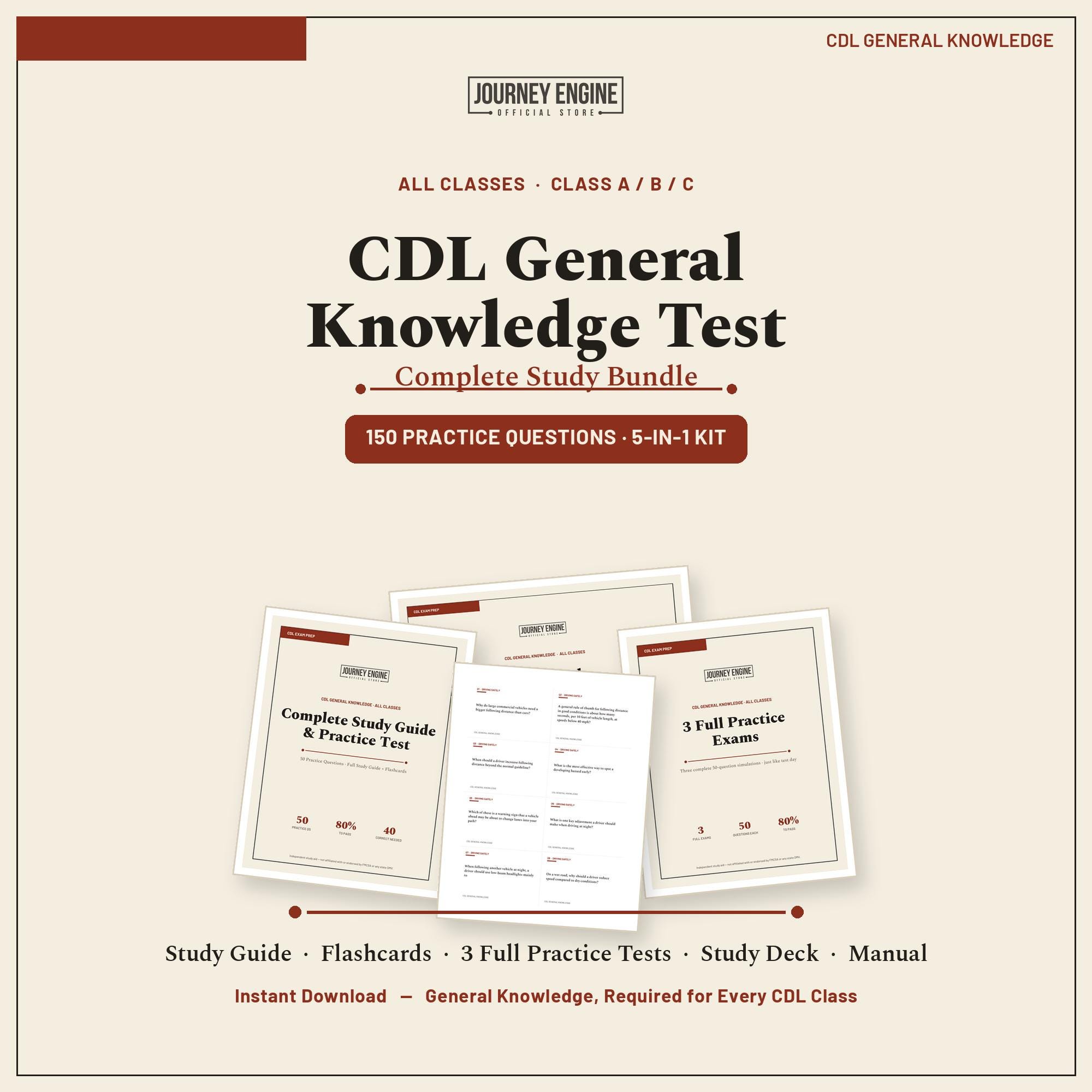 CDL General Knowledge Test Prep Bundle (Digital Download)