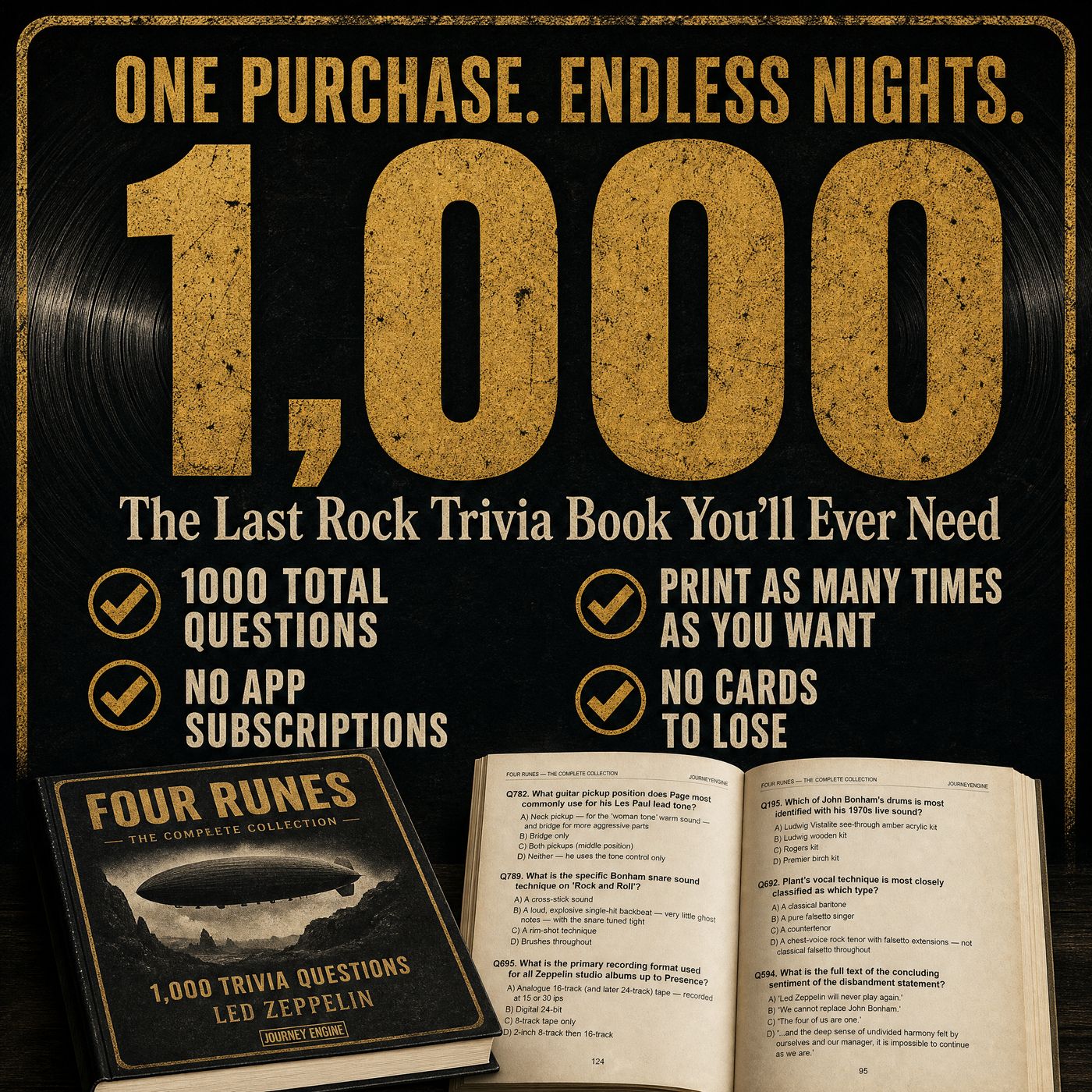 Four Runes Classic Rock Trivia | 1,000 Questions on a Legendary 70s Hard Rock Band | 6 Difficulty Rounds | Rock Fan Quiz Night